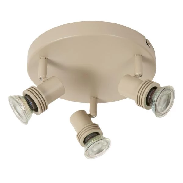 Lucide KIANTI - Deckenstrahler - Ø 21 cm - 3xGU10 - Taupe - ausgeschaltet